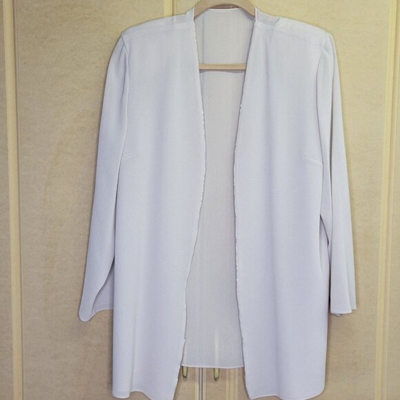 Vintage Ursula of Switzerland Women Dress Sz 16 Cream Layered w/ Open Blouse Set - Picture 12 of 16